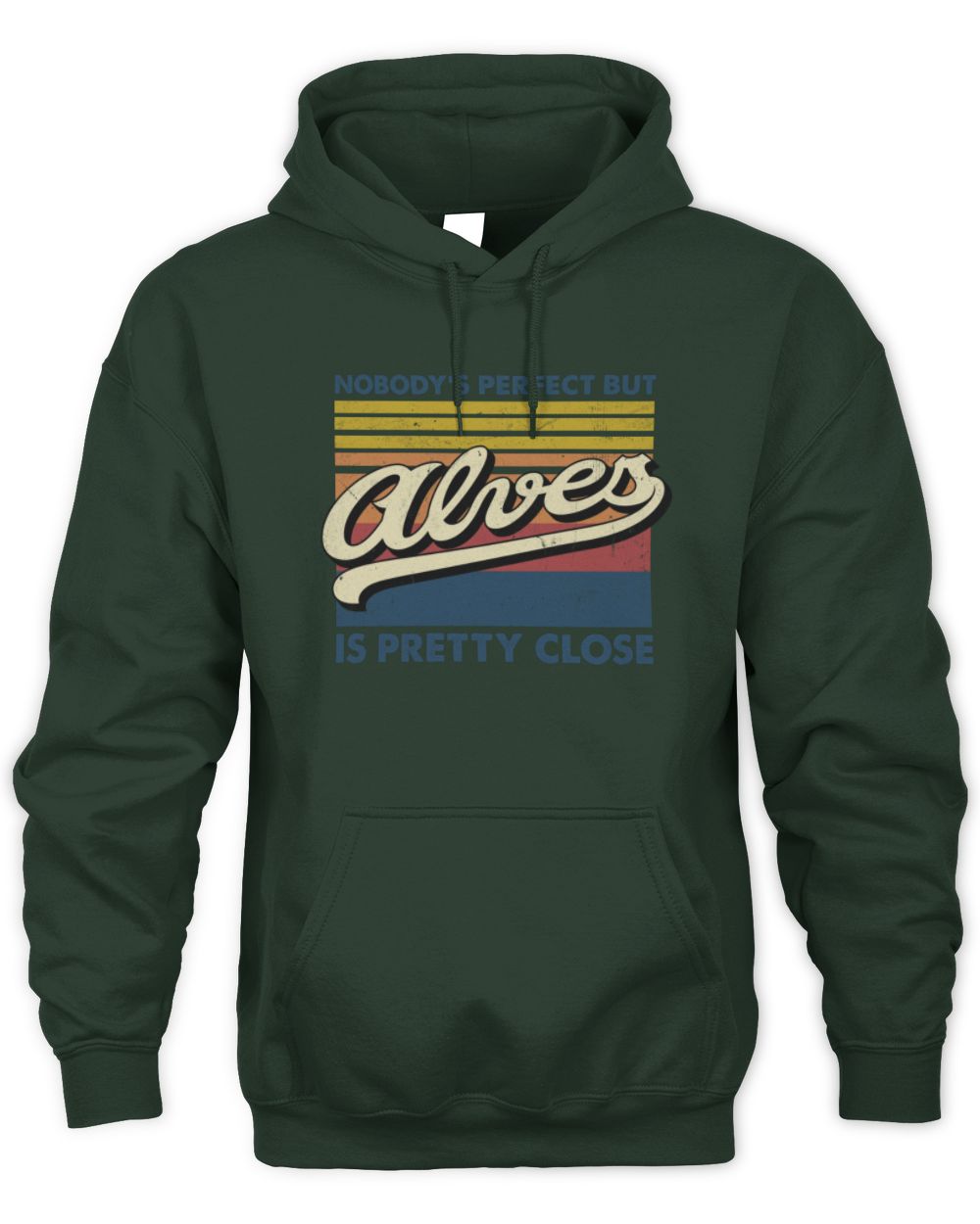 Nobody's Perfect But Your Name Is Pretty Close Retro Shirt ALVES M1-65 / Unisex Hoodie / forest green