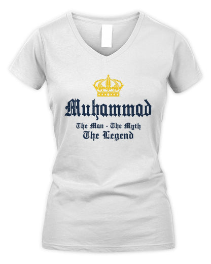 The Man The Myth The Legend Corona Beer T-Shirt MUHAMMAD M1-S83 / Women's V-Neck T-Shirt / white