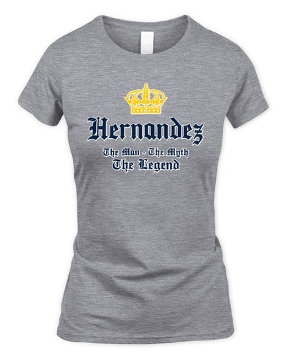 The Man The Myth The Legend Corona Beer T-Shirt HERNANDEZ M1-S83 / Women's Standard T-Shirt / sport grey