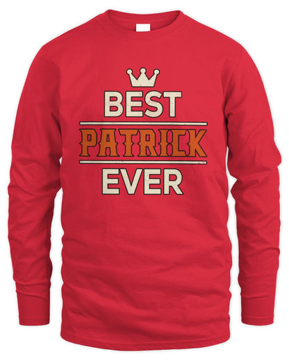 Best Your Name With Crown Shirt PATRICK M1-59 / Men's Long Sleeved T-Shirt / red