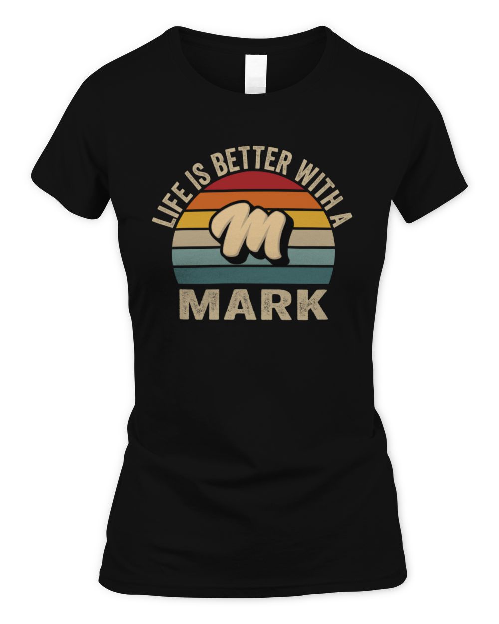 Life Is Better with Name Vintage Sun Shirt MARK M1-50 / Women's Standard T-Shirt / black