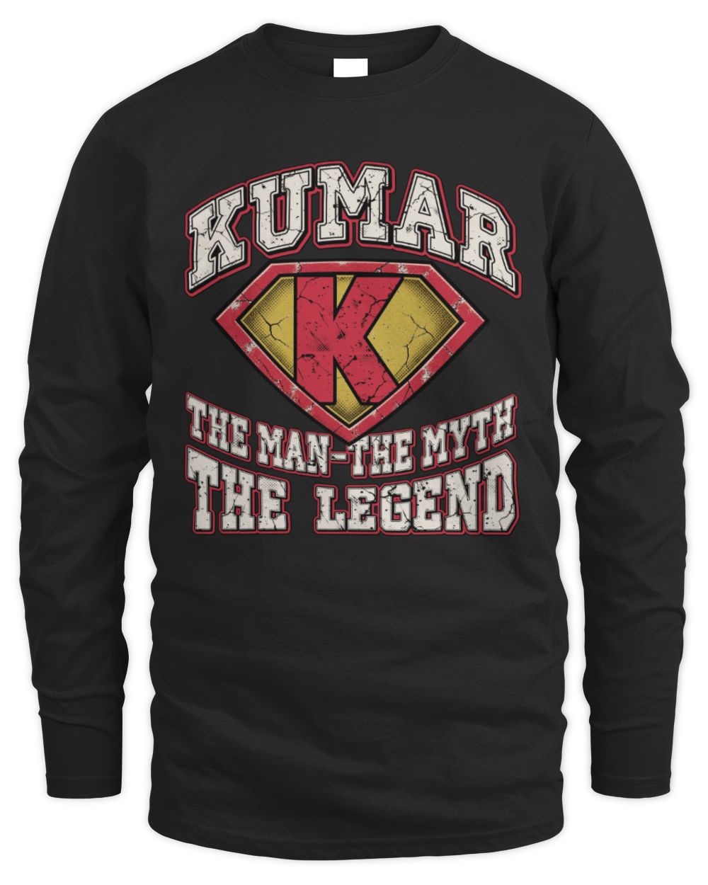 The Man The Myth The Legend Superman Graphic T-Shirt KUMAR M1-74 / Men's Long Sleeved T-Shirt / black