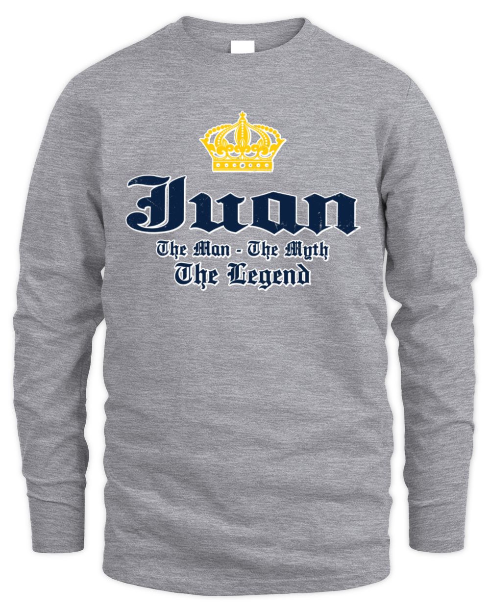 The Man The Myth The Legend Corona Beer T-Shirt JUAN M1-S83 / Men's Long Sleeved T-Shirt / sport grey