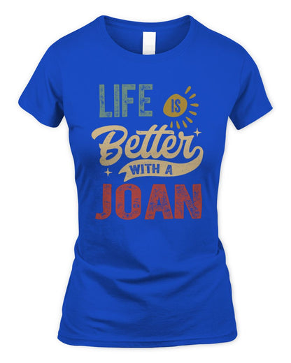 Life Is Better With a Name Personalized Retro T-Shirt JOAN-48 / Women's Standard T-Shirt / royal