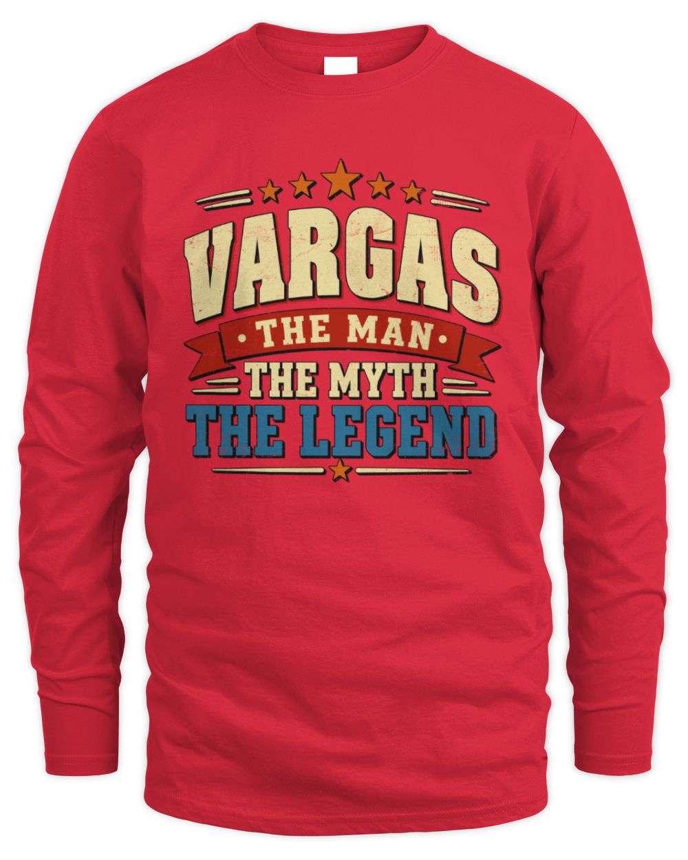 The Man The Myth The Legend Ribbon Vintage T-Shirt VARGAS M1-56 / Men's Long Sleeved T-Shirt / red