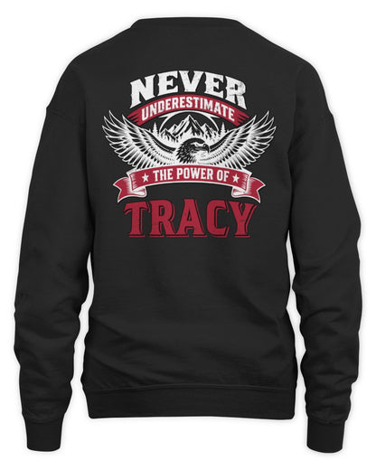 Never Underestimate Your Name Eagle Mountain Shirt TRACY M1-61 / Unisex Sweatshirt / black