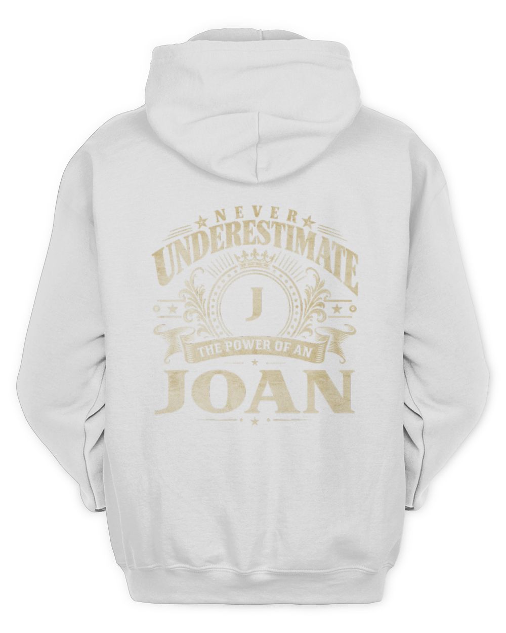 Never Underestimate Your Name Luxury Logo Shirt JOAN M1-63 / Unisex Hoodie / white