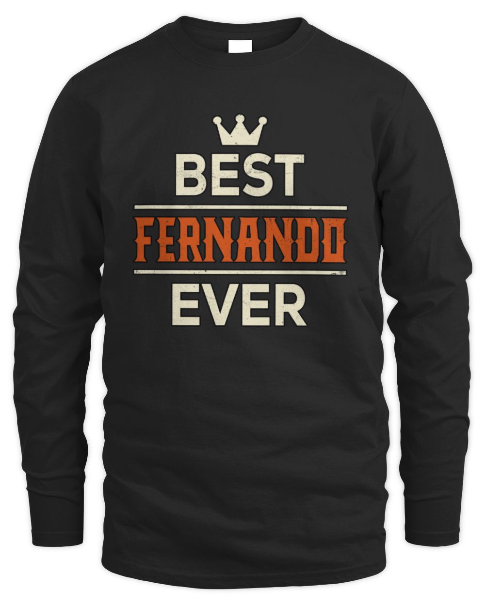 Best Your Name With Crown Shirt FERNANDO M1-59 / Men's Long Sleeved T-Shirt / black