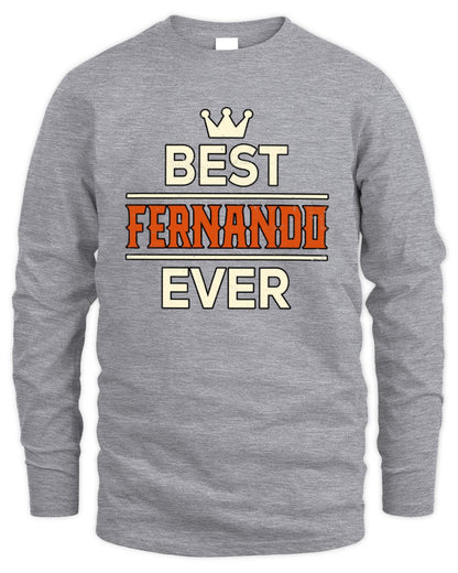 Best Your Name With Crown Shirt FERNANDO M1-59 / Men's Long Sleeved T-Shirt / sport grey