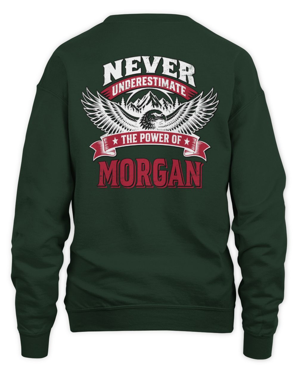 Never Underestimate Your Name Eagle Mountain Shirt MORGAN M1-61 / Unisex Sweatshirt / forest green