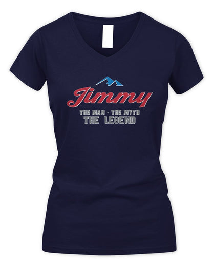 The Man The Myth The Legend Coors Light Beer T-Shirt JIMMY M1-S84 / Women's V-Neck T-Shirt / navy