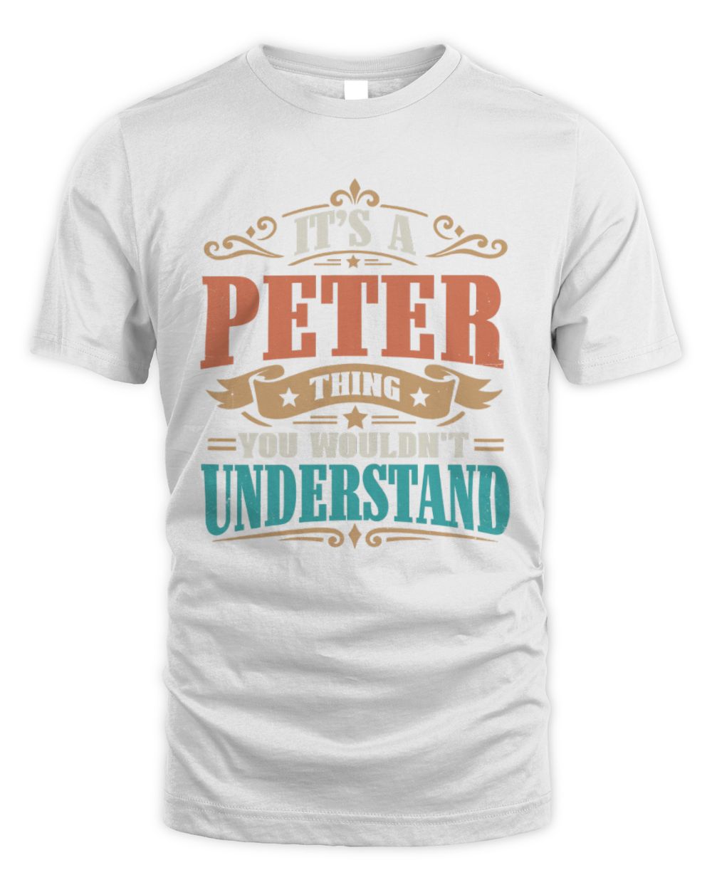 It’s a Name Thing Personalized Retro T-Shirt PETER M1-47 / Unisex Standard T-Shirt / white