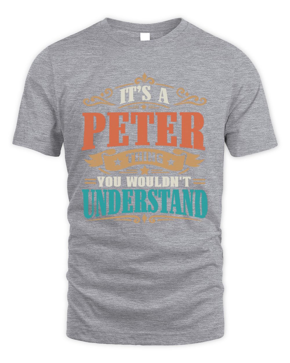 It’s a Name Thing Personalized Retro T-Shirt PETER M1-47 / Unisex Standard T-Shirt / sport grey