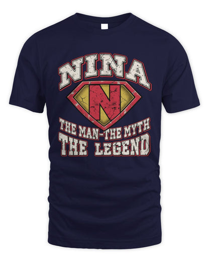The Man The Myth The Legend Superman Graphic T-Shirt NINA M1-74 / Unisex Standard T-Shirt / navy