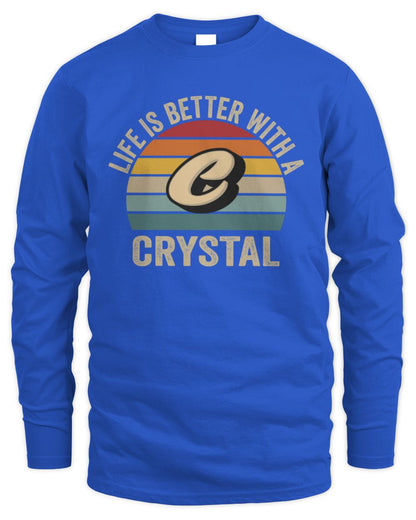 Life Is Better with Name Vintage Sun Shirt CRYSTAL M1-50 / Men's Long Sleeved T-Shirt / royal