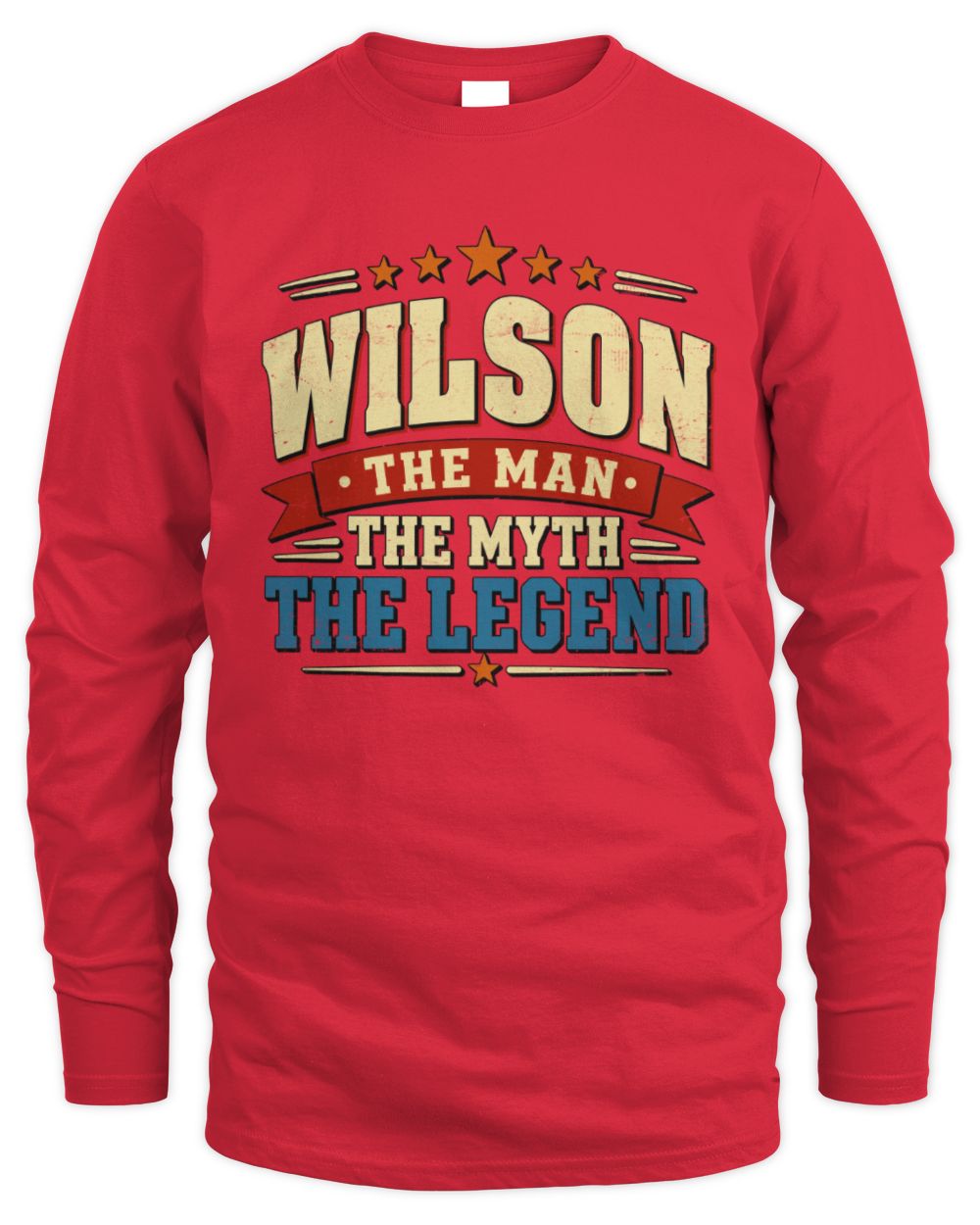 The Man The Myth The Legend Ribbon Vintage T-Shirt WILSON M1-56 / Men's Long Sleeved T-Shirt / red