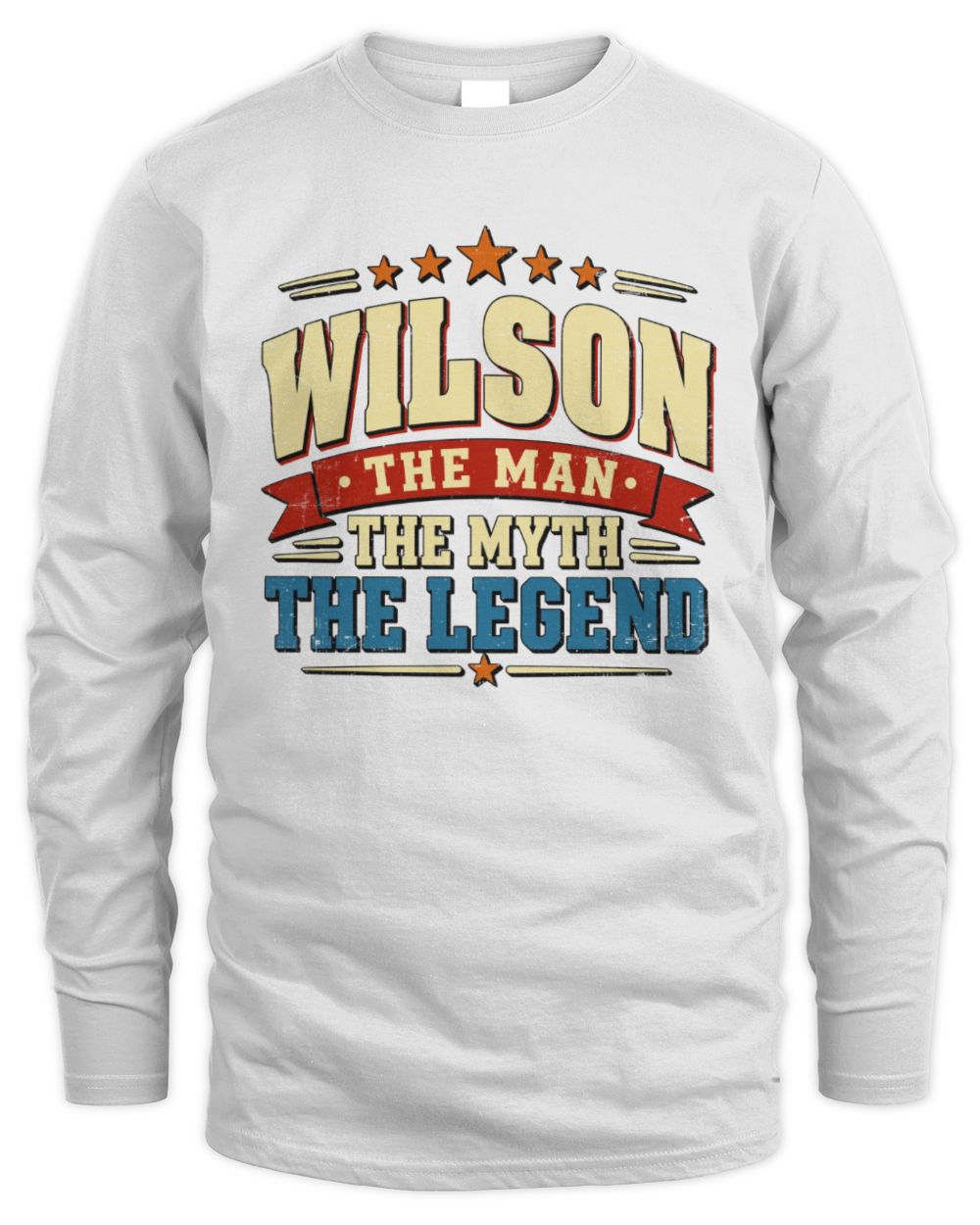 The Man The Myth The Legend Ribbon Vintage T-Shirt WILSON M1-56 / Men's Long Sleeved T-Shirt / white
