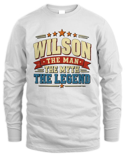 The Man The Myth The Legend Ribbon Vintage T-Shirt WILSON M1-56 / Men's Long Sleeved T-Shirt / white