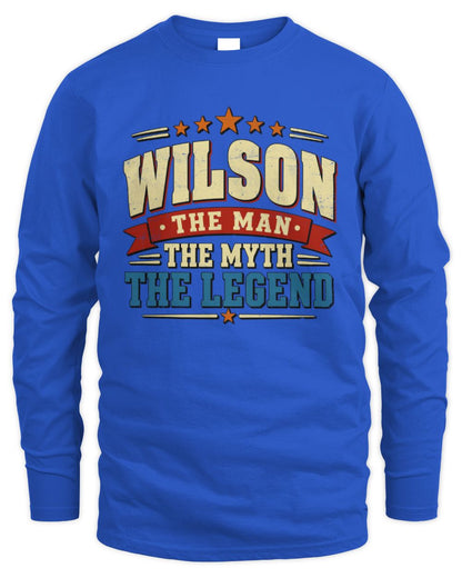 The Man The Myth The Legend Ribbon Vintage T-Shirt WILSON M1-56 / Men's Long Sleeved T-Shirt / royal