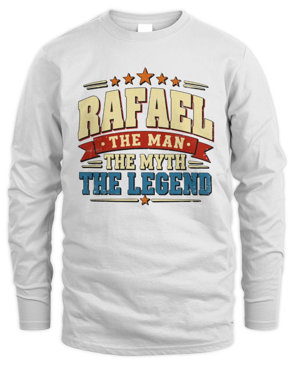 The Man The Myth The Legend Ribbon Vintage T-Shirt RAFAEL M1-56 / Men's Long Sleeved T-Shirt / white