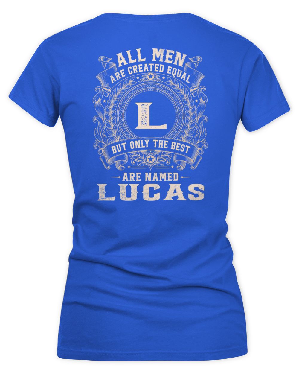 All Men Are Created Equal Cool Logo Shirt LUCAS M1-60 / Women's V-Neck T-Shirt / royal