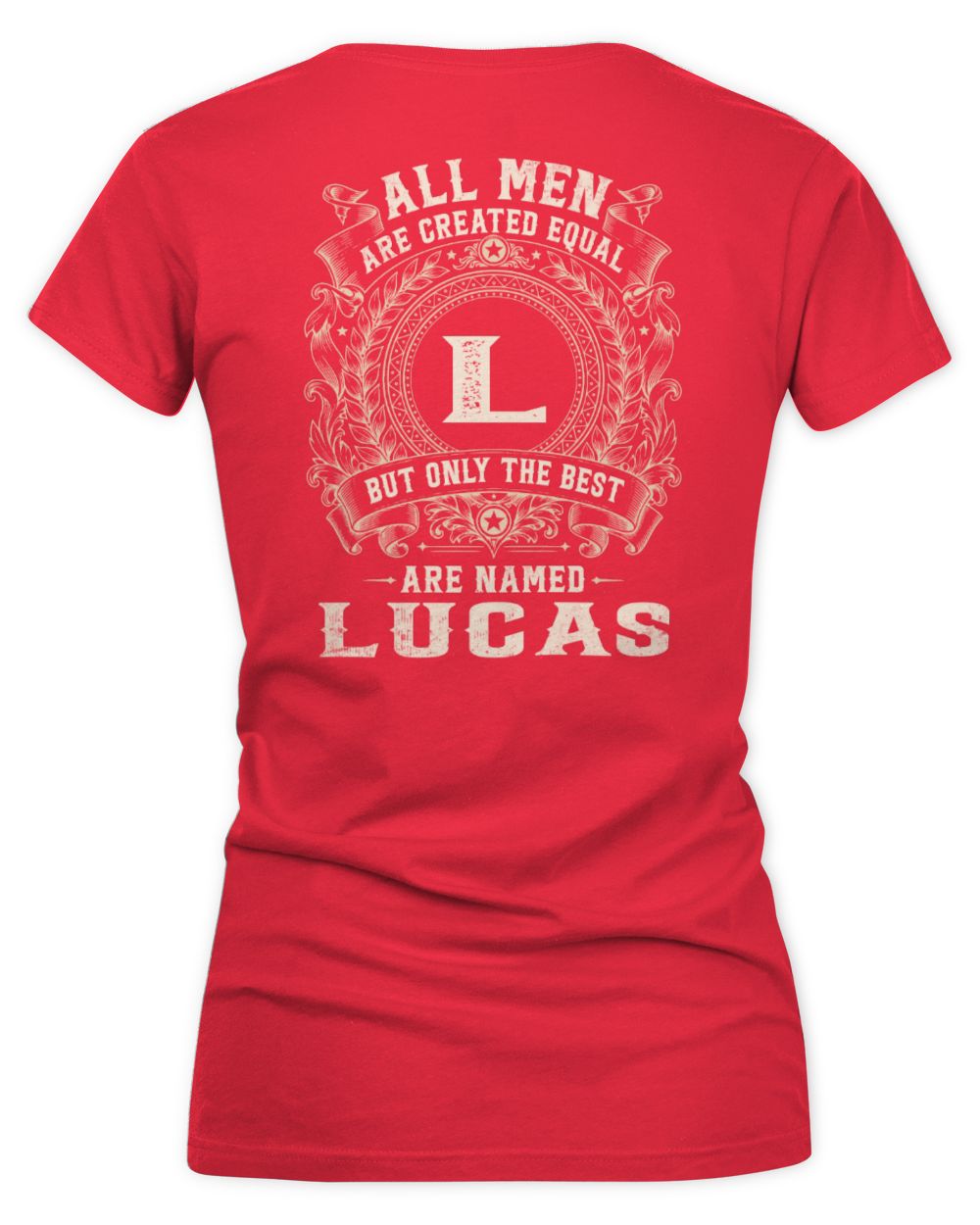 All Men Are Created Equal Cool Logo Shirt LUCAS M1-60 / Women's V-Neck T-Shirt / red