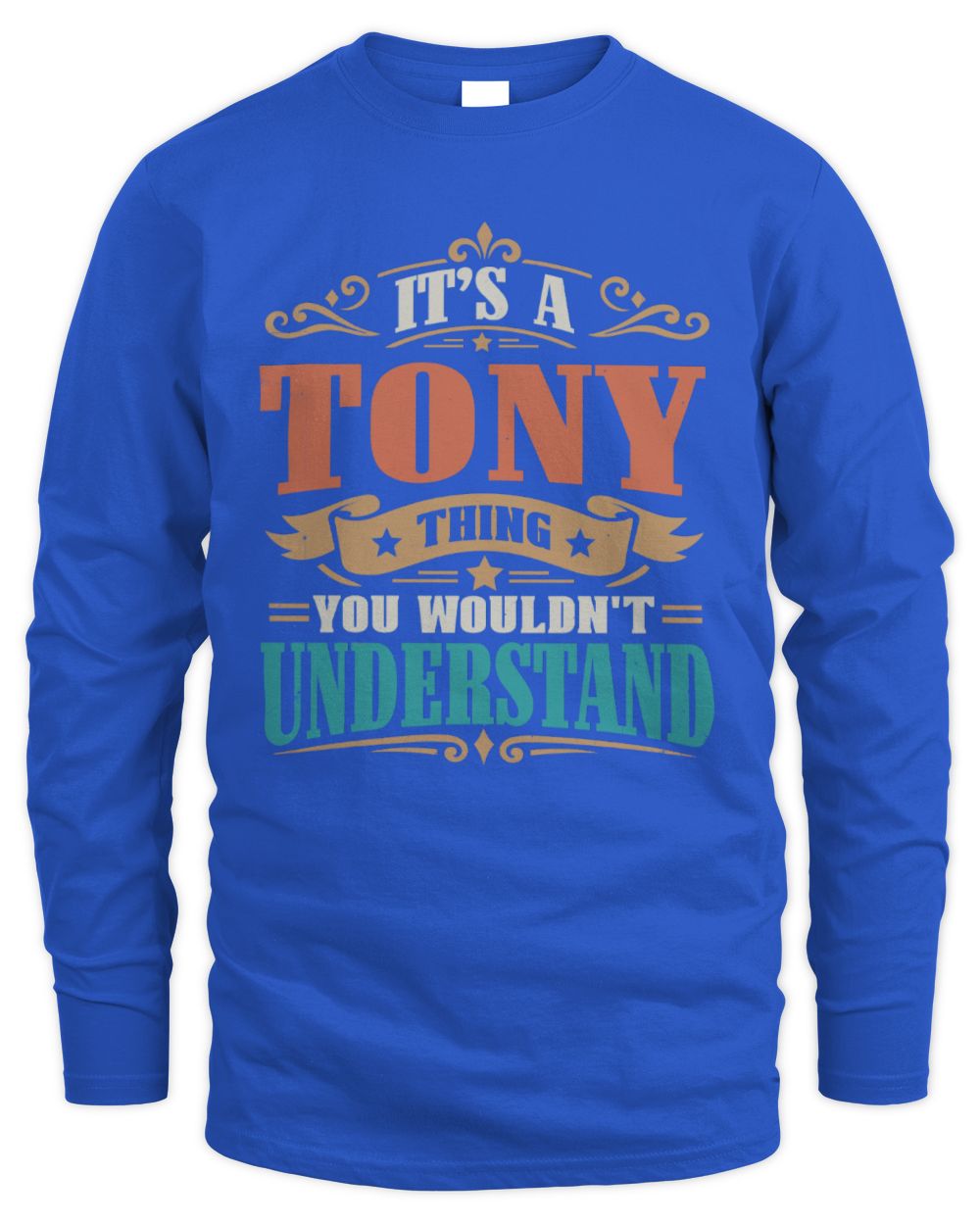It’s a Name Thing Personalized Retro T-Shirt TONY M1-47 / Men's Long Sleeved T-Shirt / royal