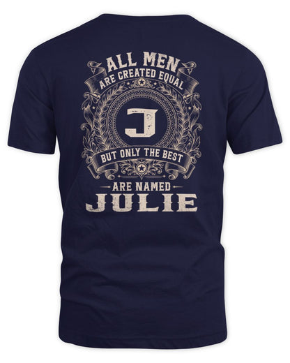 All Men Are Created Equal Cool Logo Shirt JULIE M1-60 / Unisex Standard T-Shirt / navy