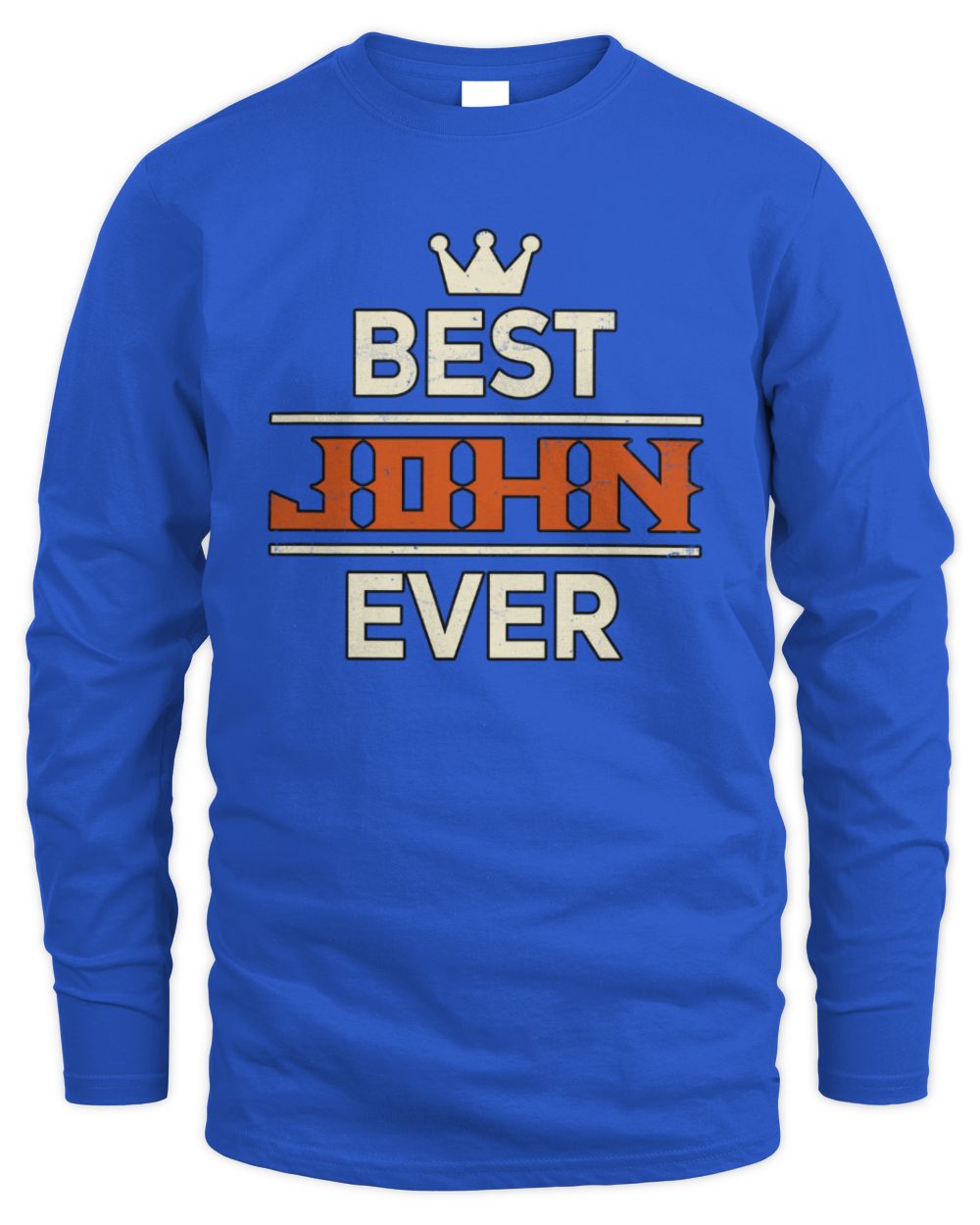 Best Your Name With Crown Shirt JOHN M1-59 / Men's Long Sleeved T-Shirt / royal