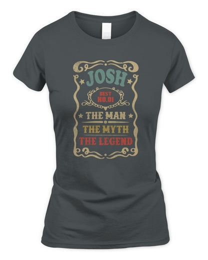 The Man The Myth The Legend Vintage Gold Wine Shirt JOSH M1-52 / Women's Standard T-Shirt / charcoal