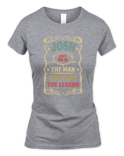 The Man The Myth The Legend Vintage Gold Wine Shirt JOSH M1-52 / Women's Standard T-Shirt / sport grey