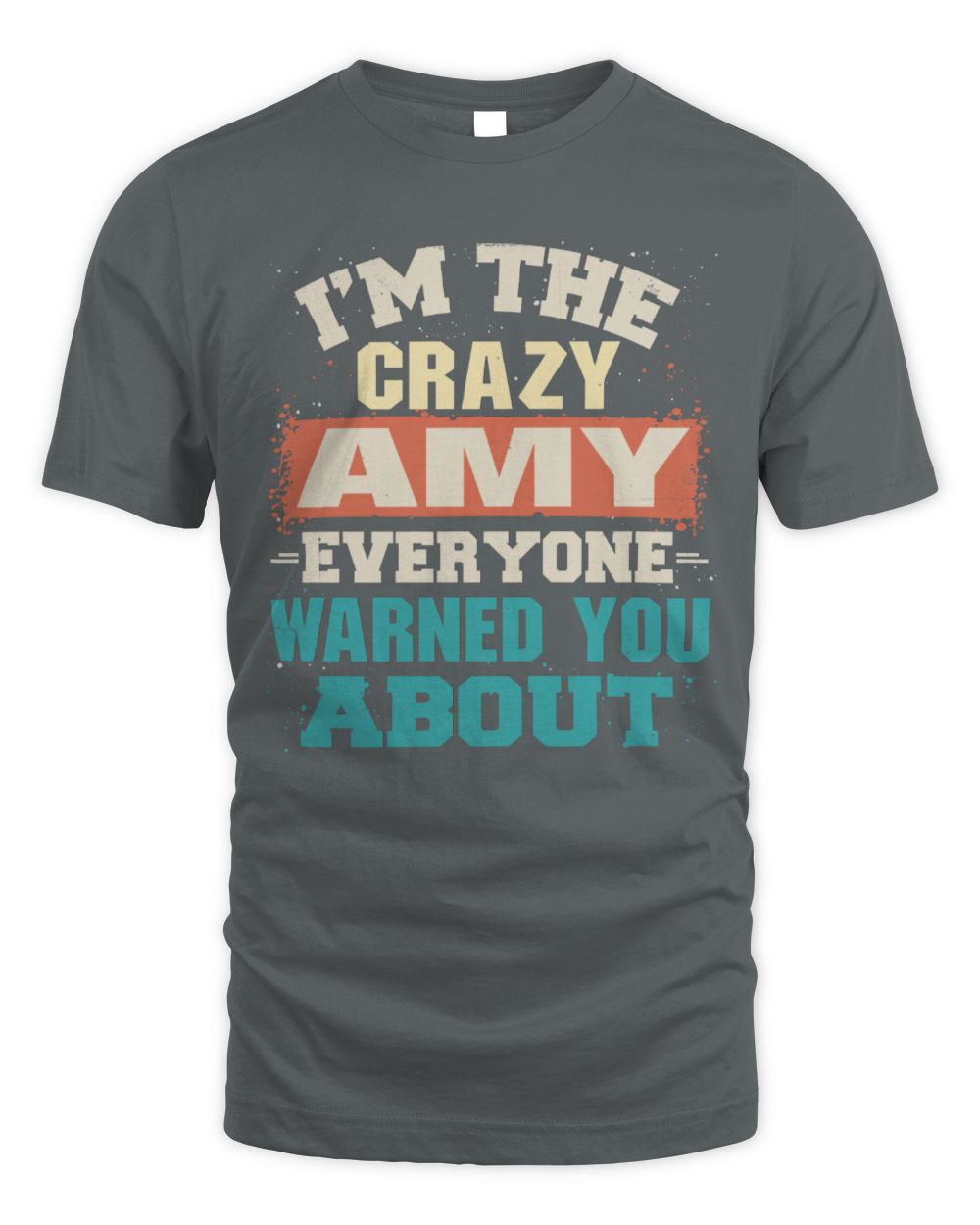 I'm the Crazy One Everyone Warned You About Retro Graphic T-Shirt AMY M1-70 / Unisex Standard T-Shirt / charcoal