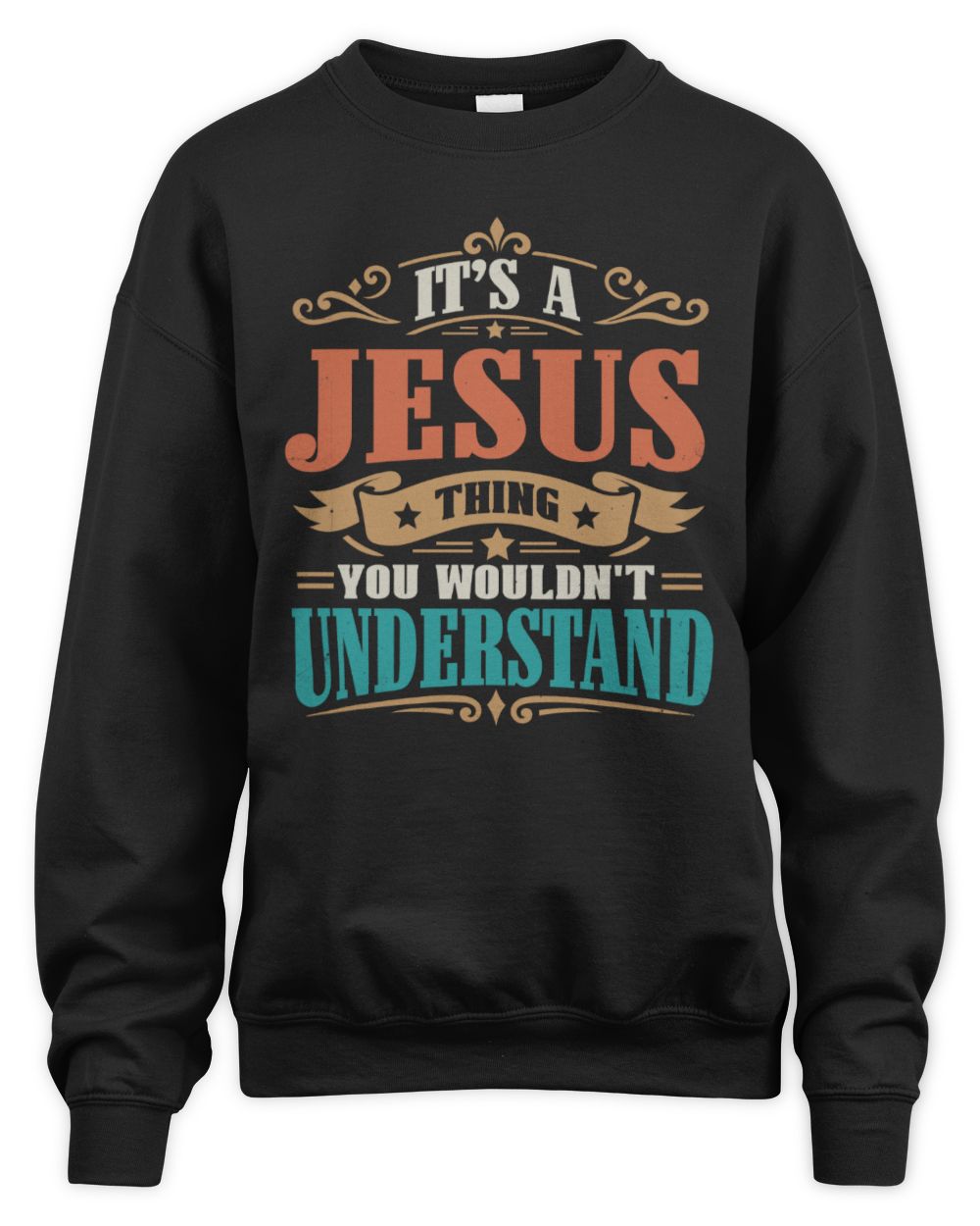 It’s a Name Thing Personalized Retro T-Shirt JESUS M1-47 / Unisex Sweatshirt / black