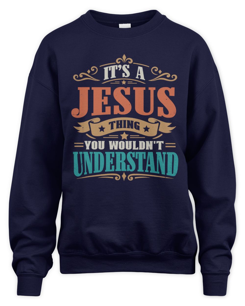 It’s a Name Thing Personalized Retro T-Shirt JESUS M1-47 / Unisex Sweatshirt / navy