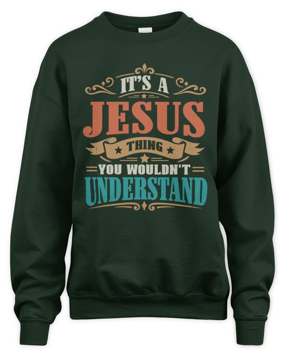 It’s a Name Thing Personalized Retro T-Shirt JESUS M1-47 / Unisex Sweatshirt / forest green