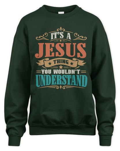 It’s a Name Thing Personalized Retro T-Shirt JESUS M1-47 / Unisex Sweatshirt / forest green