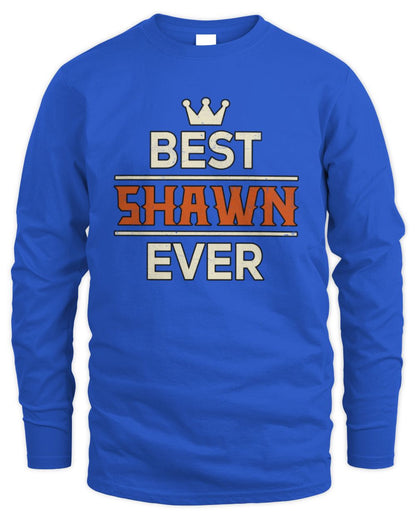Best Your Name With Crown Shirt SHAWN M1-59 / Men's Long Sleeved T-Shirt / royal