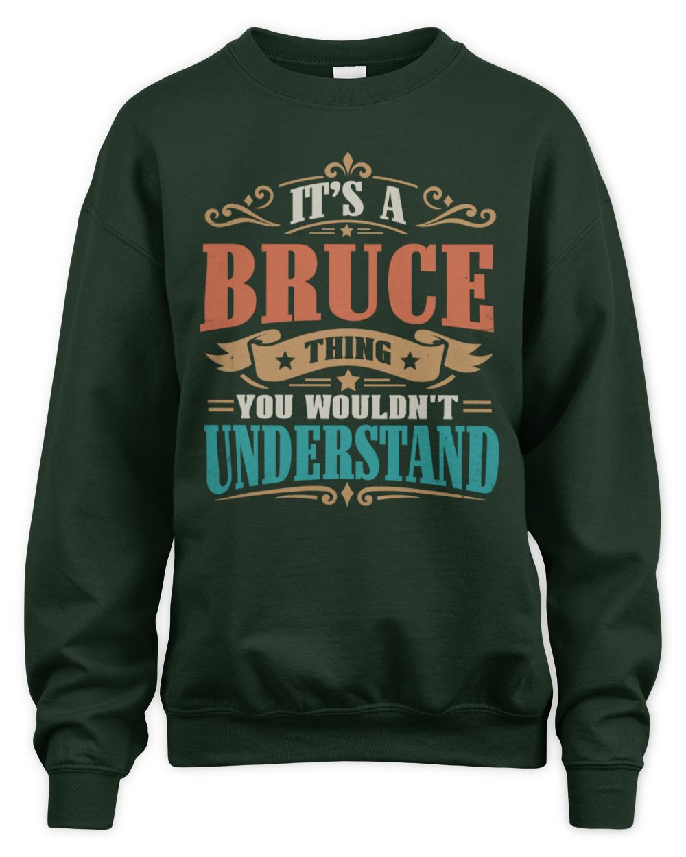 It’s a Name Thing Personalized Retro T-Shirt BRUCE M1-47 / Unisex Sweatshirt / forest green