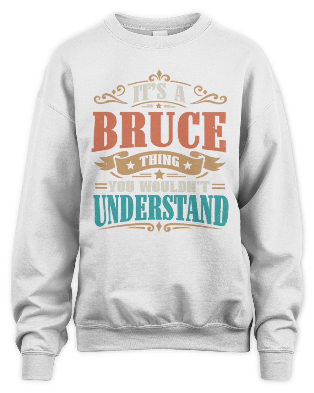 It’s a Name Thing Personalized Retro T-Shirt BRUCE M1-47 / Unisex Sweatshirt / white