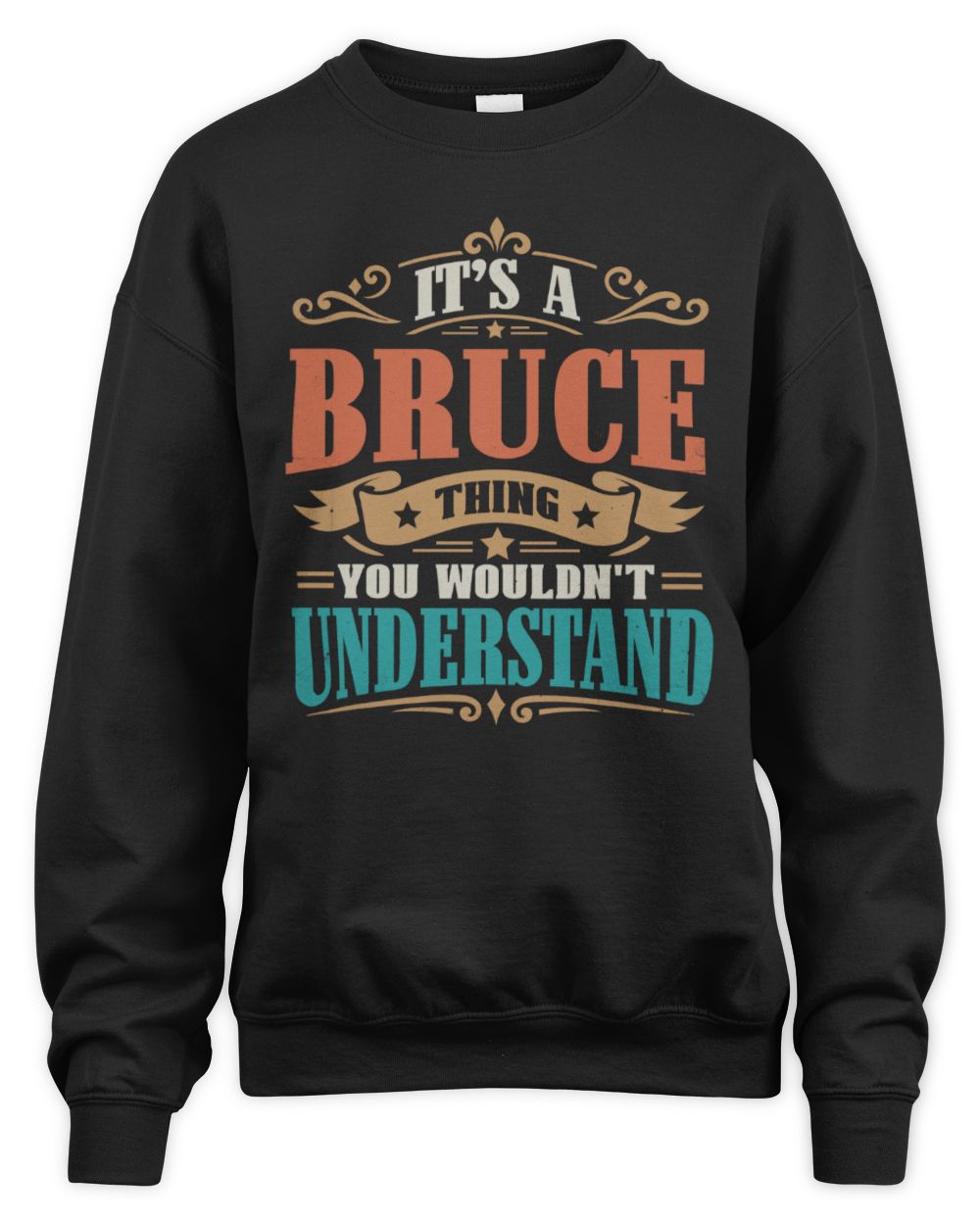 It’s a Name Thing Personalized Retro T-Shirt BRUCE M1-47 / Unisex Sweatshirt / black