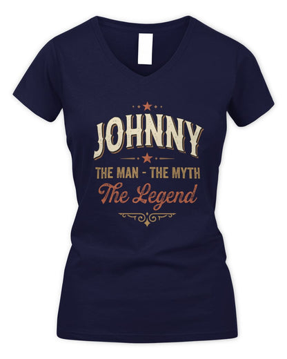 I'm Name I'm Not Rude I Just Have The Balls Funny T-Shirt JOHNNY M1-77 / Women's V-Neck T-Shirt / navy