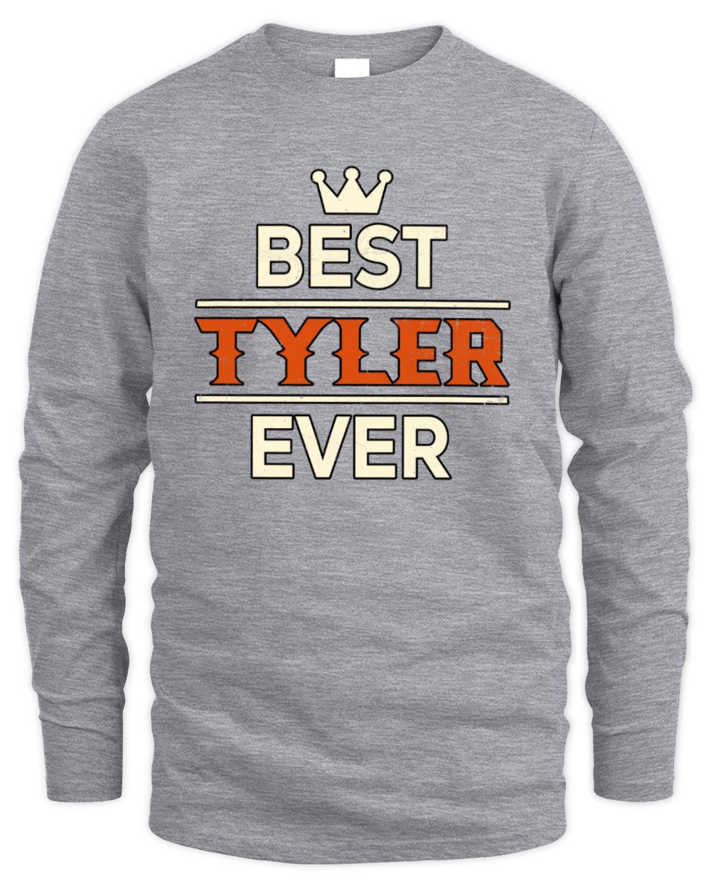Best Your Name With Crown Shirt TYLER M1-59 / Men's Long Sleeved T-Shirt / sport grey