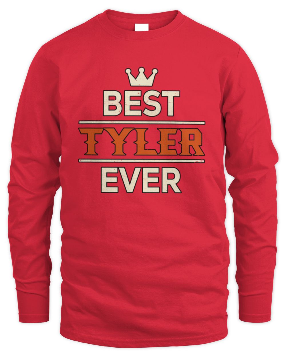 Best Your Name With Crown Shirt TYLER M1-59 / Men's Long Sleeved T-Shirt / red