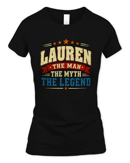 The Man The Myth The Legend Ribbon Vintage T-Shirt LAUREN M1-56 / Women's Standard T-Shirt / black