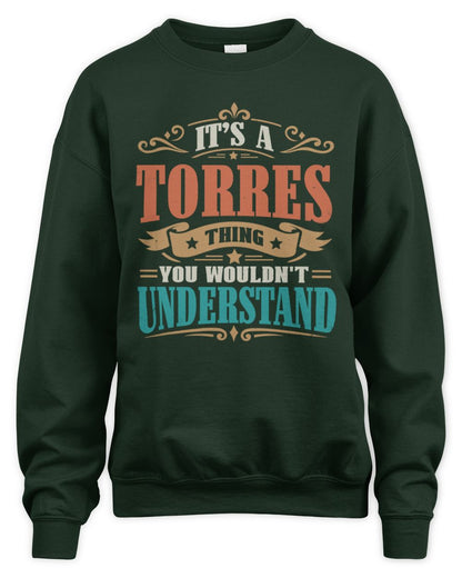 It’s a Name Thing Personalized Retro T-Shirt TORRES M1-47 / Unisex Sweatshirt / forest green