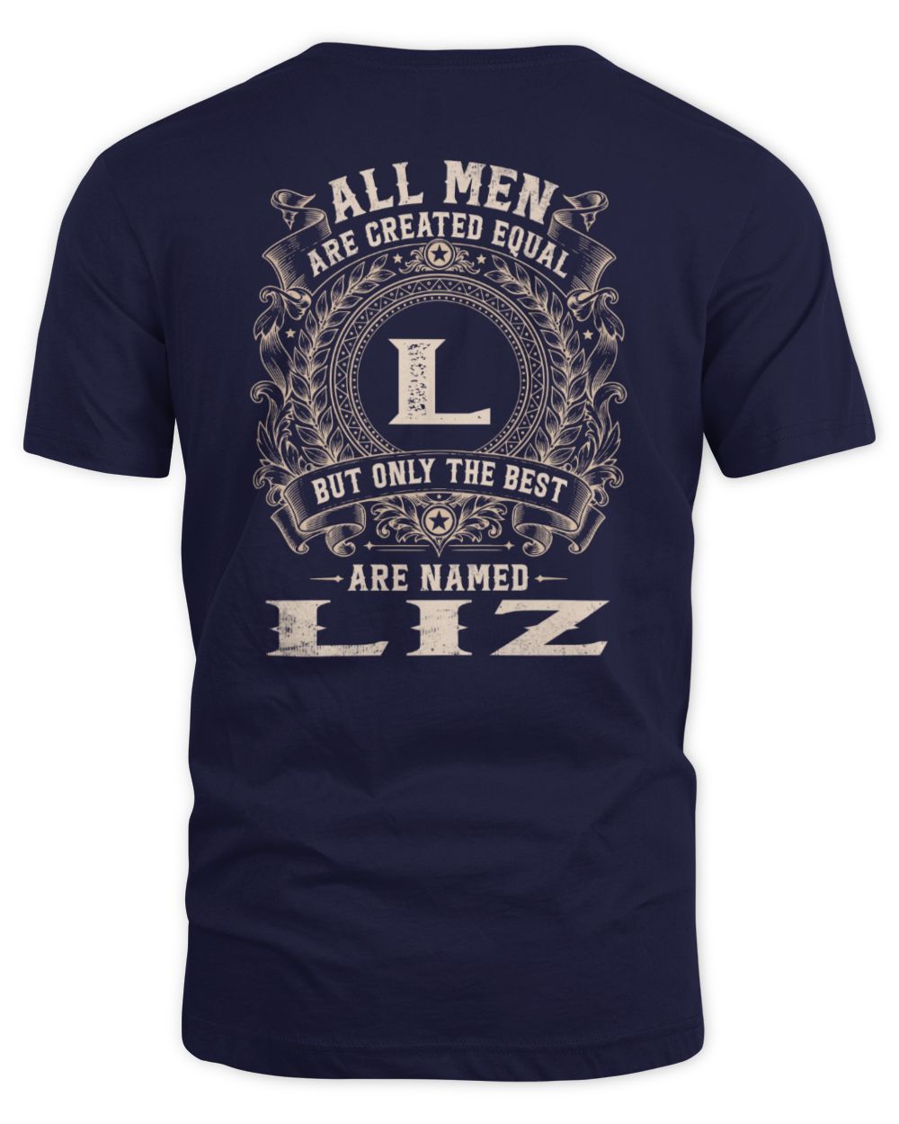 All Men Are Created Equal Cool Logo Shirt LIZ M1-60 / Unisex Standard T-Shirt / navy
