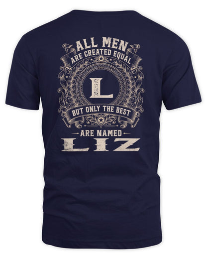 All Men Are Created Equal Cool Logo Shirt LIZ M1-60 / Unisex Standard T-Shirt / navy