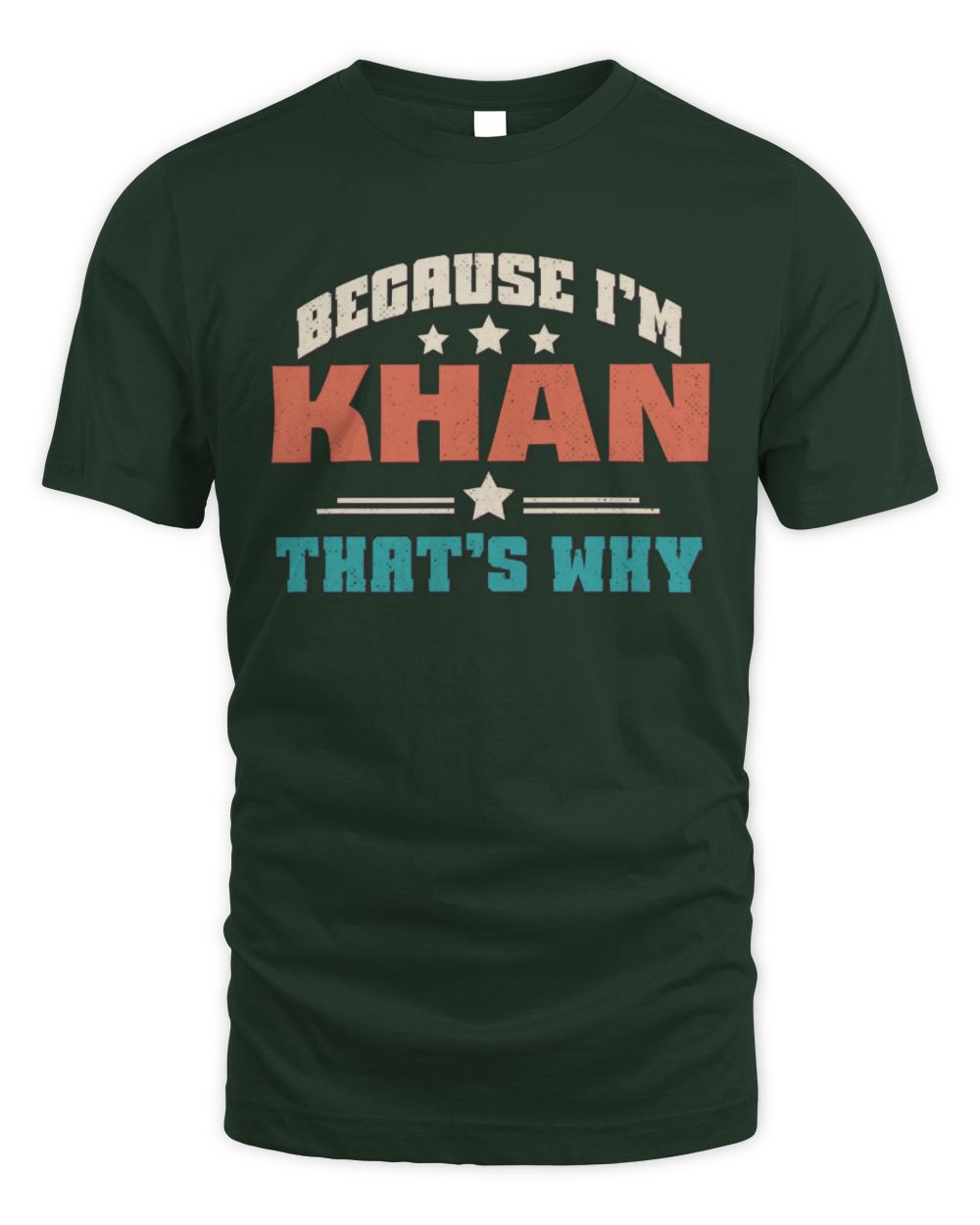 Because I'm Name That's Why Personalized Retro Shirt KHAN-49 / Unisex Standard T-Shirt / forest green