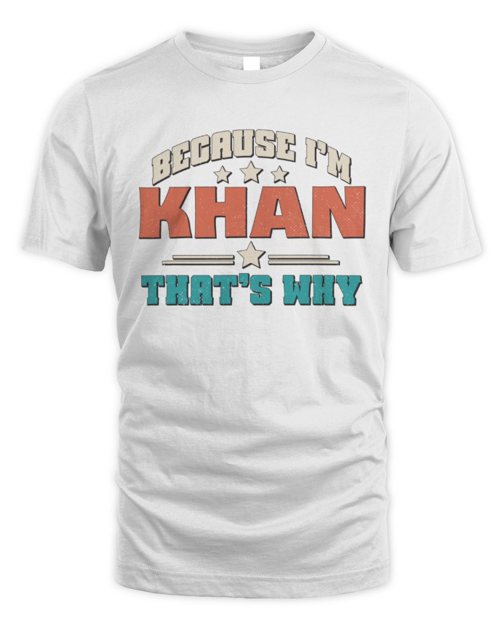 Because I'm Name That's Why Personalized Retro Shirt KHAN-49 / Unisex Standard T-Shirt / white