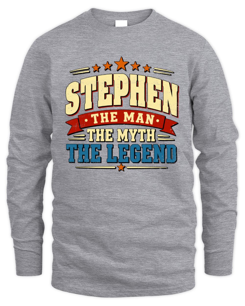 The Man The Myth The Legend Ribbon Vintage T-Shirt STEPHEN M1-56 / Men's Long Sleeved T-Shirt / sport grey